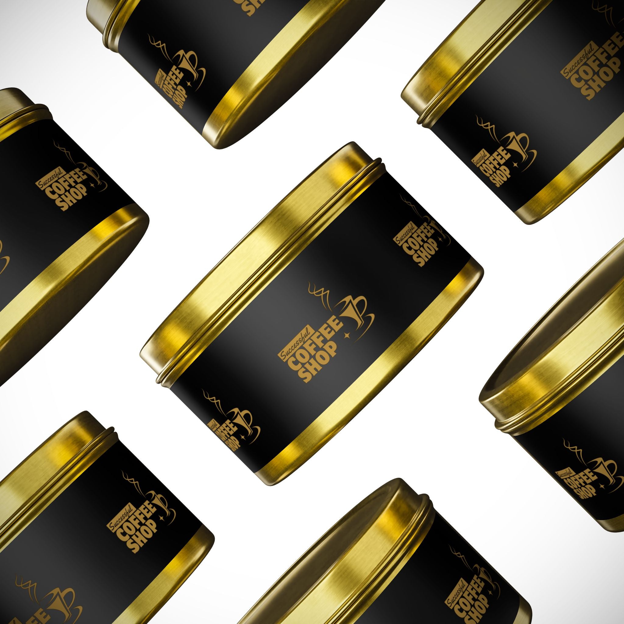 Coffee Shop Tin Candle — Rich Espresso Scented Candle in Black Tin